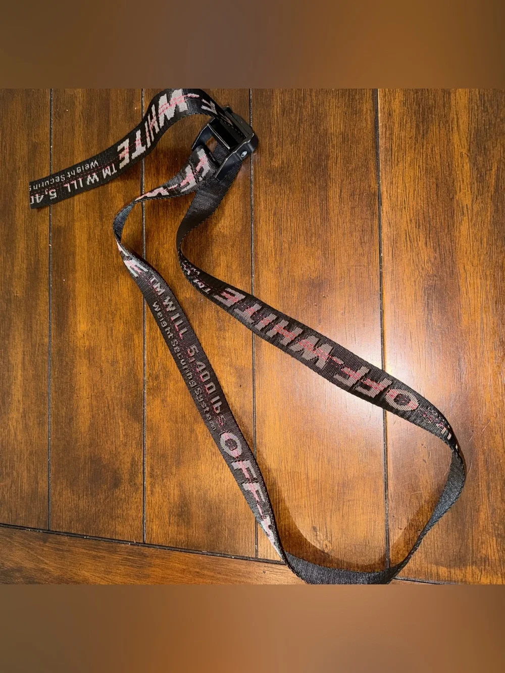 Off-White Black Belt with Red Logo Webbing 🕸️